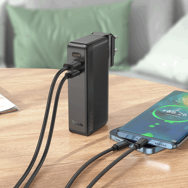 Power Bank HOCO 2 en 1 Carga de 22.5W 10000mAh Batería Portátil Negro - Imagen 6