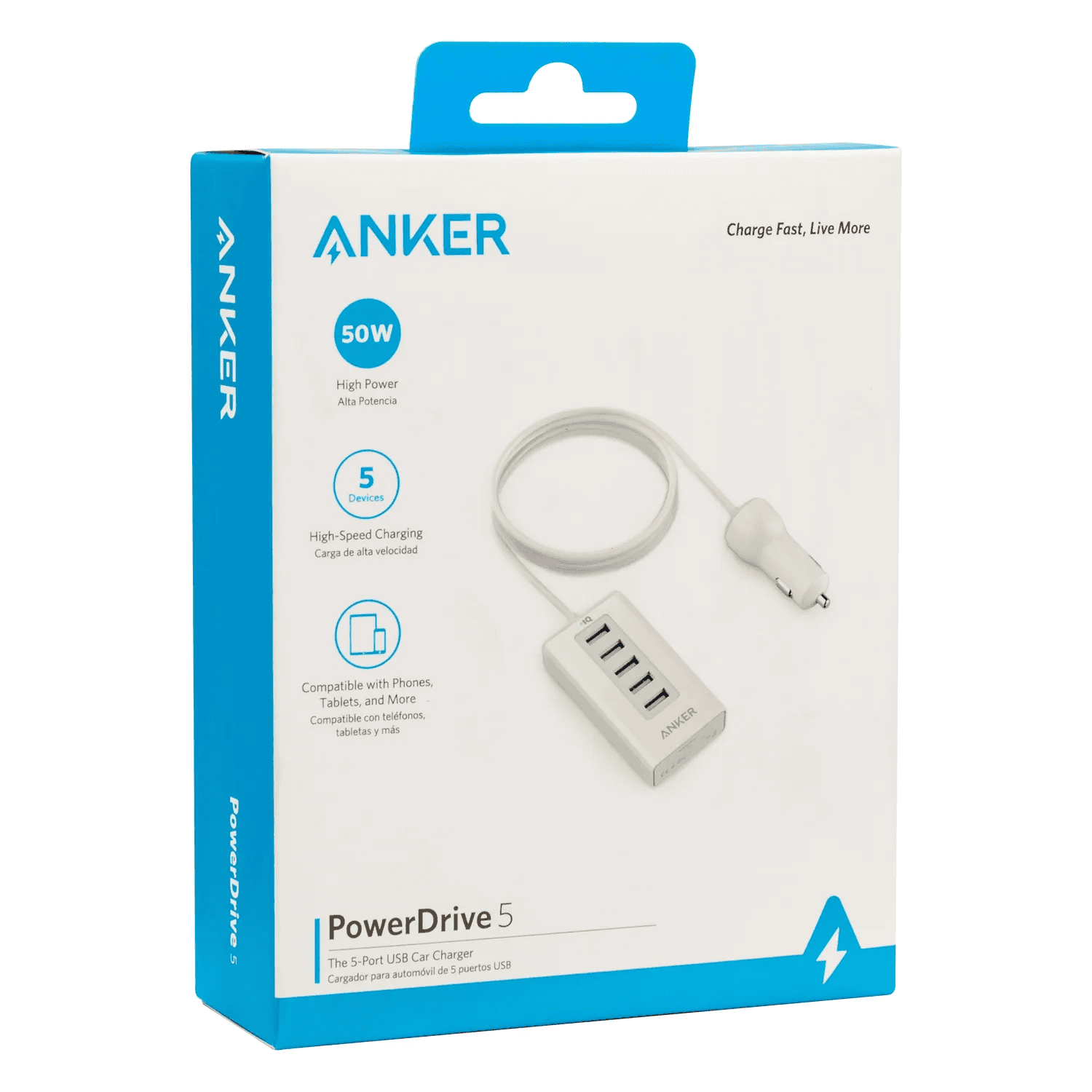 CARGADOR AUTO 5 PUERTOS USB ANKER