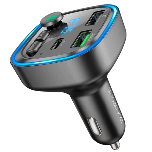 Modulador transmisor FM para coche con carga rápida BOROFONE BC48 | QC3.0/tarjeta SD