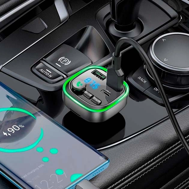 Modulador transmisor FM para coche con carga rápida BOROFONE BC48 | QC3.0/tarjeta SD - Imagen 7