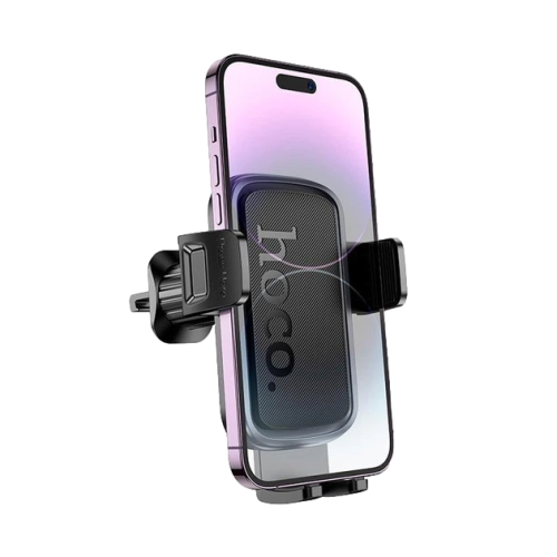 Soporte para coche HOCO H78 Vista | Para teléfonos de 4,5" a 7", ajuste de ángulo de inclinación, sistema mecánico de bloqueo deslizante, fácil instalación en el deflector