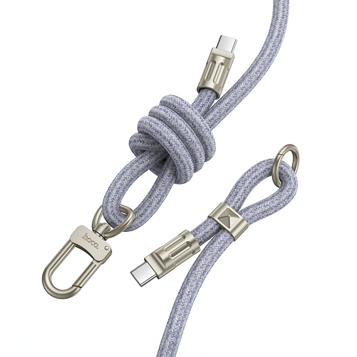 Cable USB Hoco GH7 Tipo-C a Tipo-C lanyard cruzado - Imagen 3