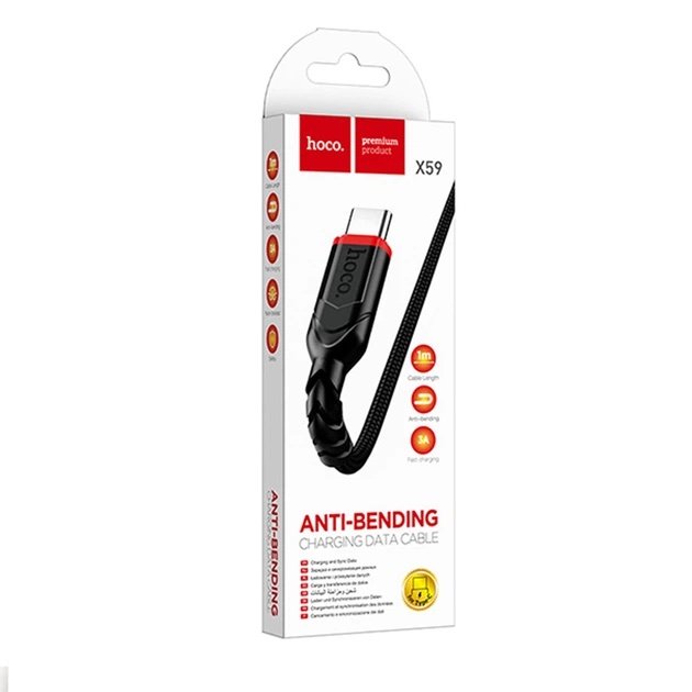 HOCO X59 Victory USB-A a USB-C 1 Metro | Cable de Carga Rápida 3A - Imagen 3