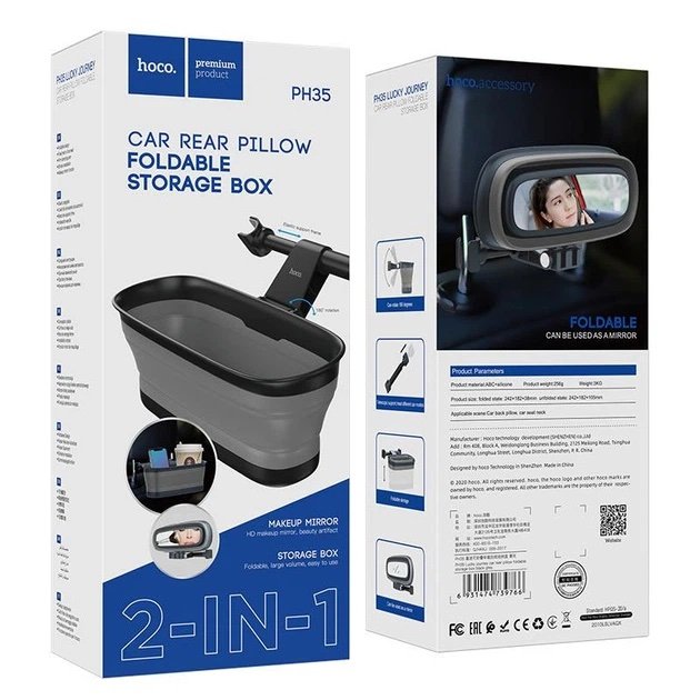 HOCO PH35 Lucky Journey | Organizador Plegable para Apoyacabezas de Auto 3 en 1 - Imagen 6