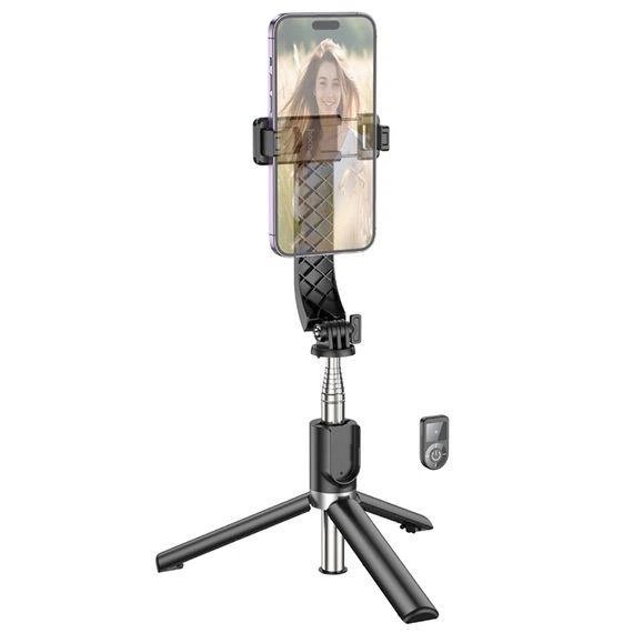 Bastón Selfie HOCO K20 con Trípode, Control Bluetooth y Rotación 360° – Negro