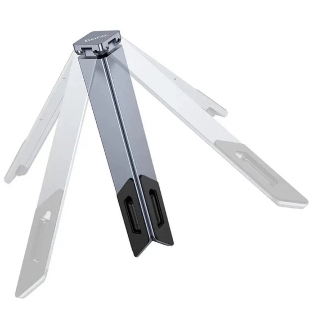 Soporte Plegable HOCO HD9 para Notebook y Tablet de Aluminio Ajustable – Gris - Imagen 2