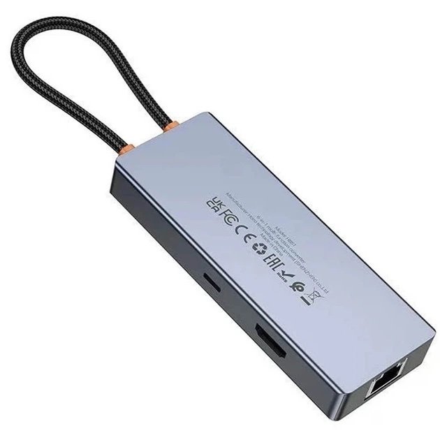Hub USB-C HOCO HB51 Wow 6 en 1 con HDMI 4K, RJ45, USB 3.0 y Power Delivery 100W - Imagen 3