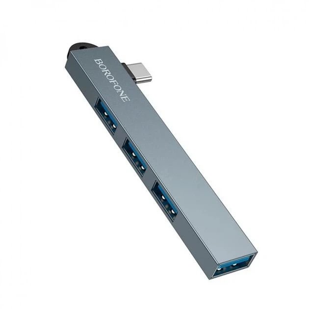 Hub USB-C Borofone FH1A 4 en 1 USB 3.0 de Aluminio 5Gbps