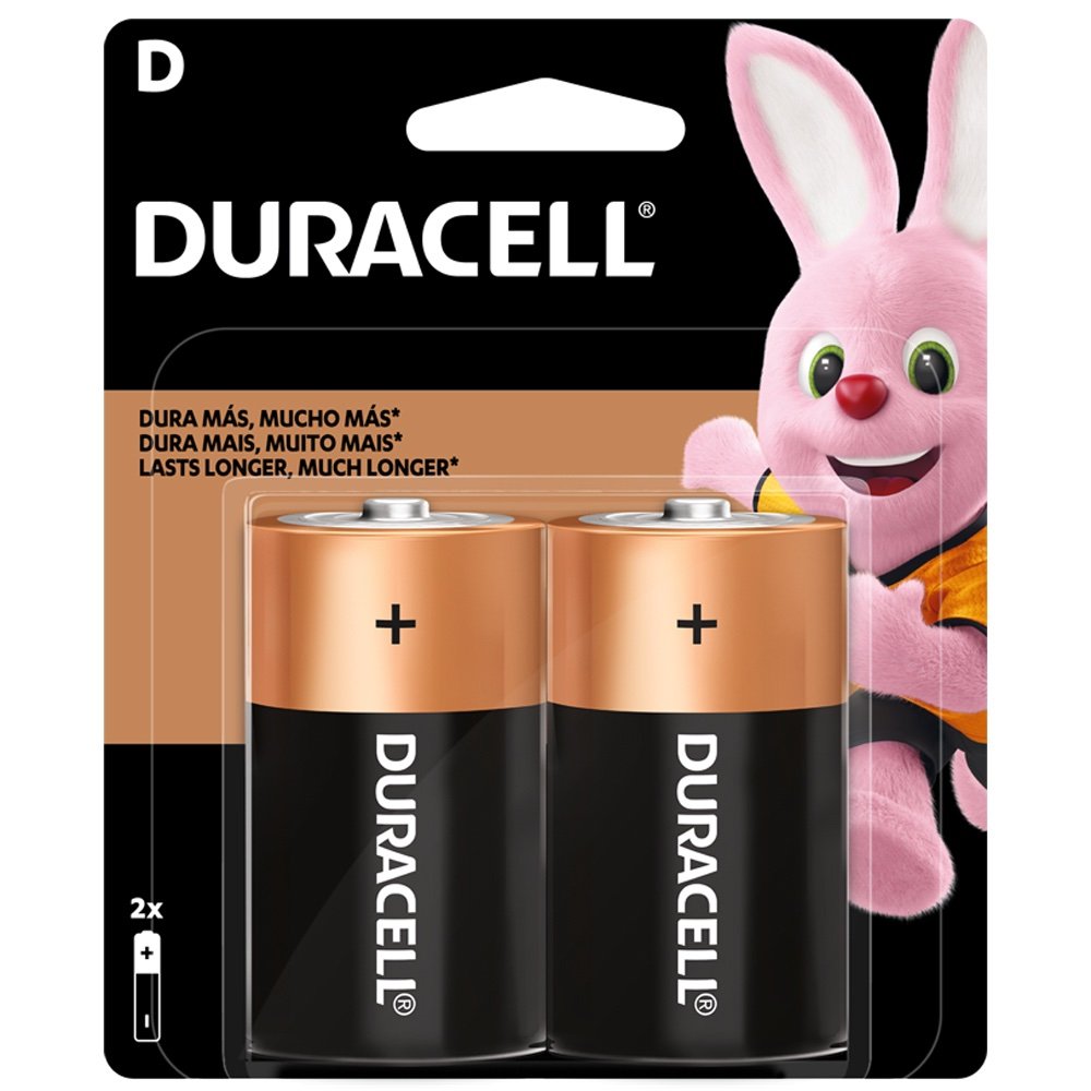 Pila Duracell Alcalina D (D2) – Pack de 2 Unidades