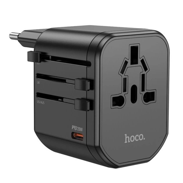 HOCO AC15 Walker Adaptador Universal de Viaje PD20W con USB-C y USB-A