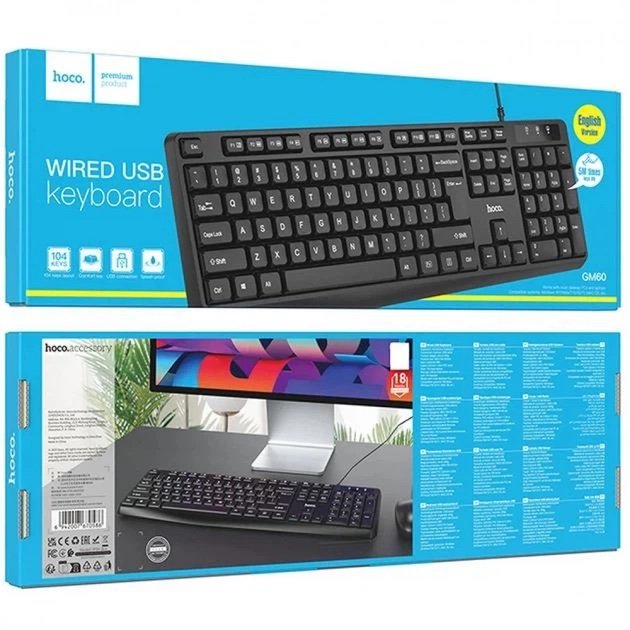Teclado HOCO GM60 USB con Cable 104 Teclas para PC y Notebook - Imagen 2