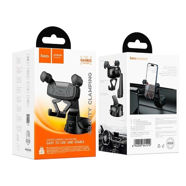 HOCO H67 Gamble – Soporte de Celular para Auto con Sujeción por Gravedad y Ventosa para Tablero (4.5–7”) - Imagen 3