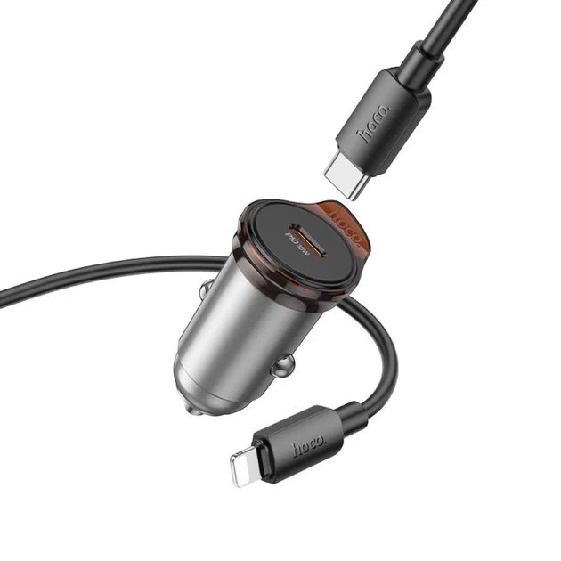 Cargador Auto HOCO NZ16 30W USB-C con Cable Lightning
