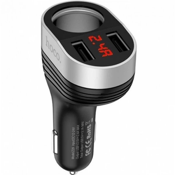 HOCO Z29 Regal Cargador de Auto 2 USB 3.1A con Pantalla LED