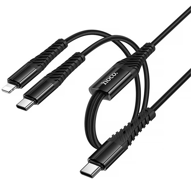 HOCO X123 USB-C a USB-C + Lightning 2 en 1 | 1 Metro