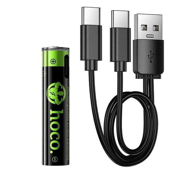 HOCO JA4 Baterías AAA Recargables 1.5V USB-C x2 - Imagen 3