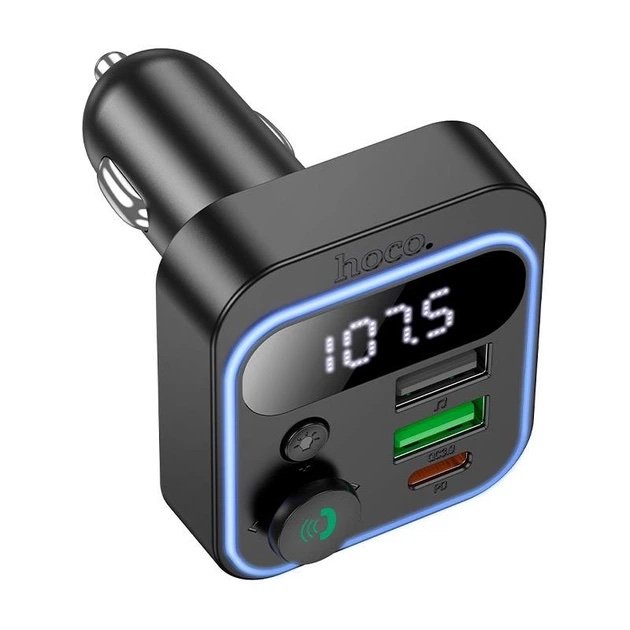 HOCO E85 Tiger – Transmisor FM Bluetooth 5.4 + Cargador Rápido salida 20W + 18W