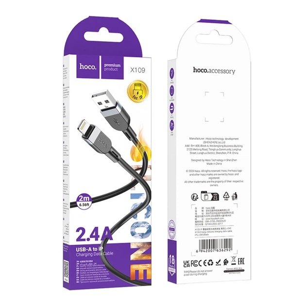 HOCO X109 USB-A a Lightning 2 Metros 2.4A - Imagen 2