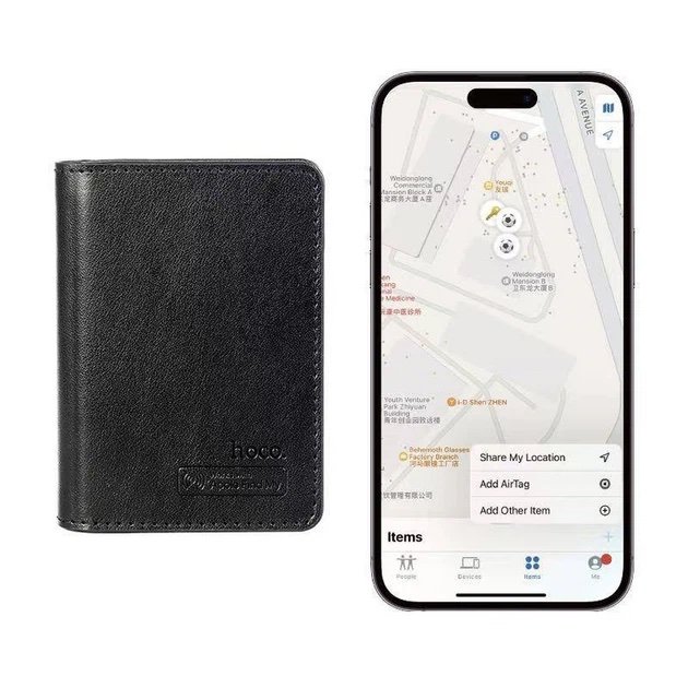 HOCO E91F Tiger Billetera Inteligente con Apple Find My y Carga Inalámbrica