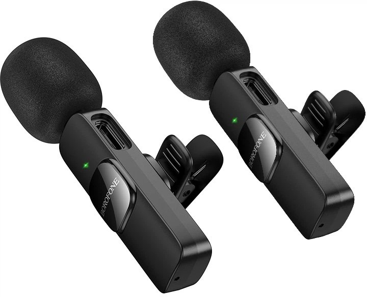 BOROFONE BFK15 Dual Mic – Micrófono Inalámbrico de Solapa USB-C + Lightning - Imagen 4