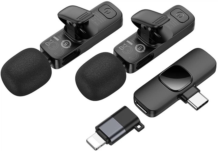 BOROFONE BFK15 Dual Mic – Micrófono Inalámbrico de Solapa USB-C + Lightning - Imagen 3