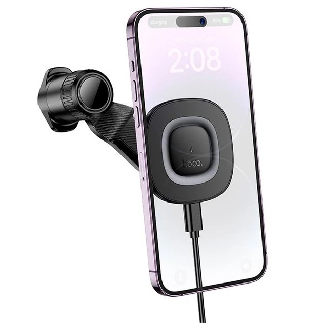 HOCO HW30 — Soporte Magnético para Auto con Carga Inalámbrica 15W