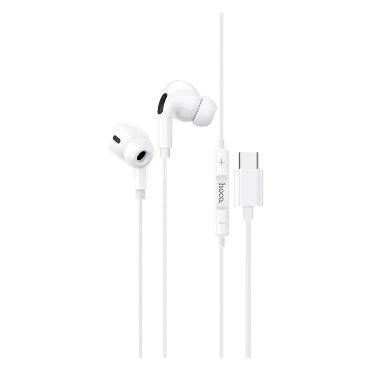 HOCO M83 Original USB-C Negro – Audífonos con Micrófono Blanco