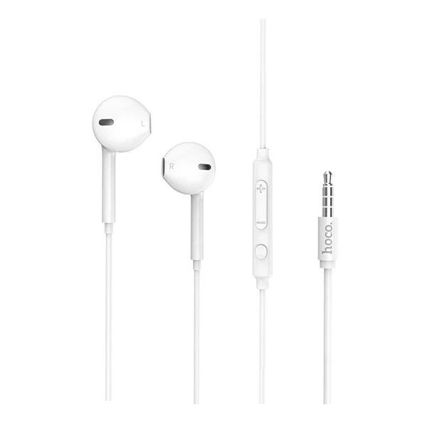 HOCO M55 Negro – Audífonos Jack 3,5 mm con Micrófono blanco