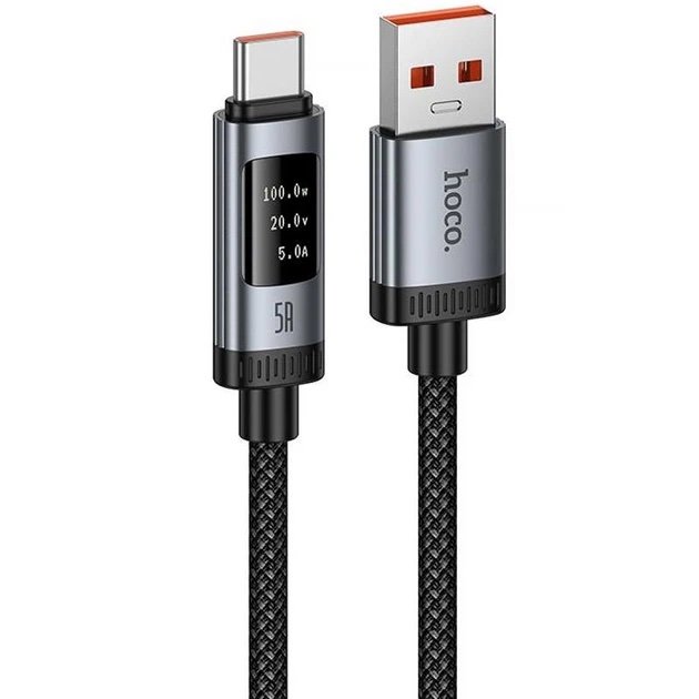HOCO U148 – Cable USB-A a USB-C 100W con Pantalla Digital