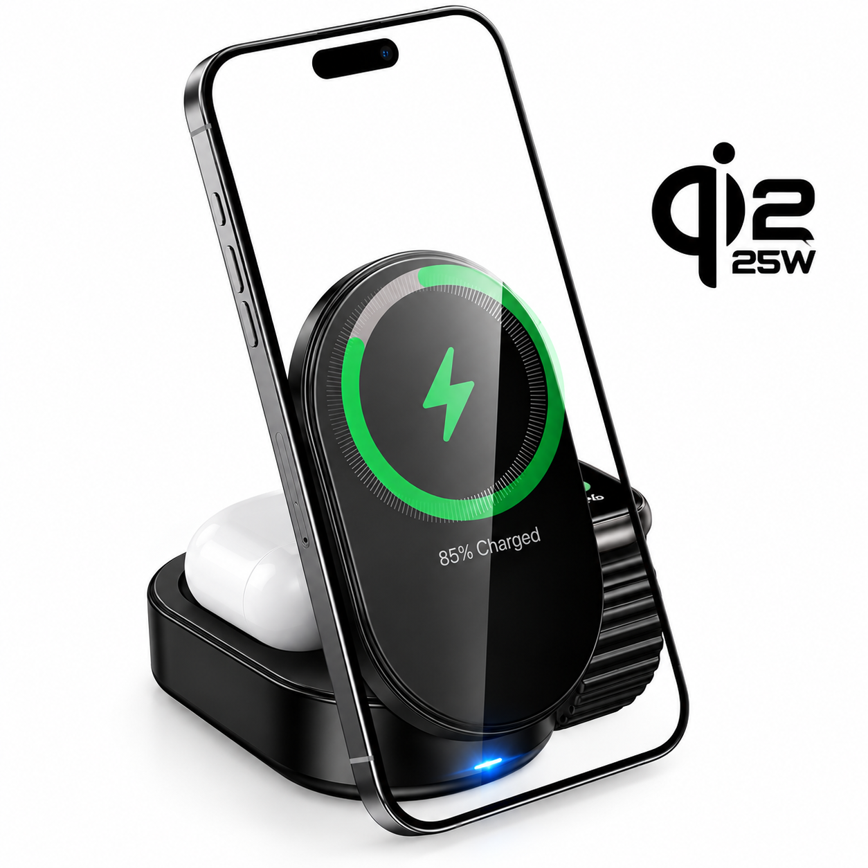 HOCO CQ23 Pole Qi2 25W Cargador Inalámbrico 3 en 1