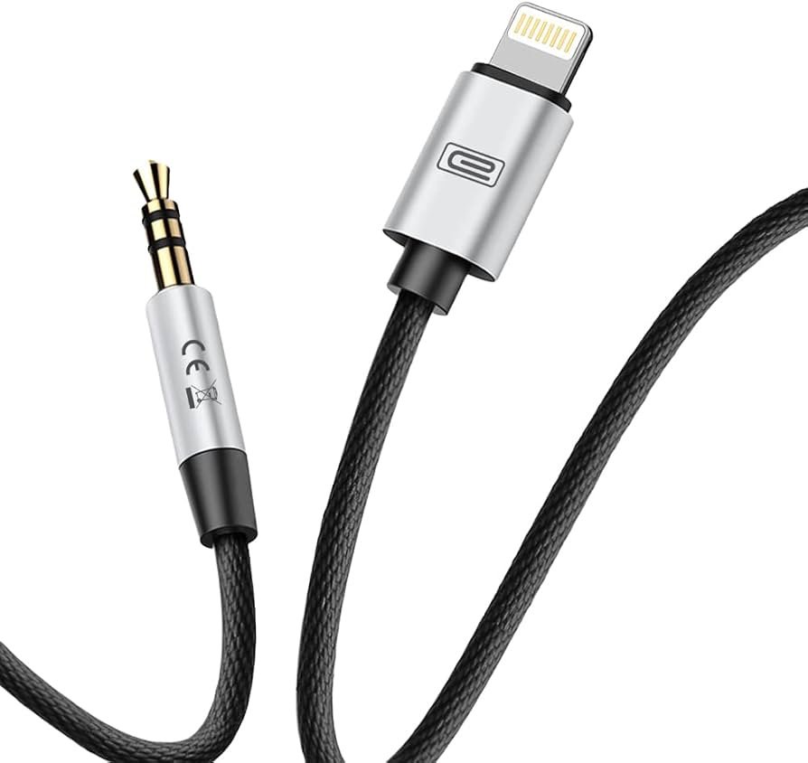 Cable Auxiliar EARDOM ET-AUX05 Lightning a Jack 3,5 mm 120 cm