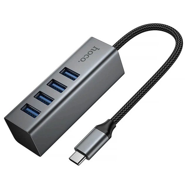 Hub USB-C HOCO HB1C 4 en 1 con 4 Puertos USB 3.0 de Alta Velocidad - Imagen 2