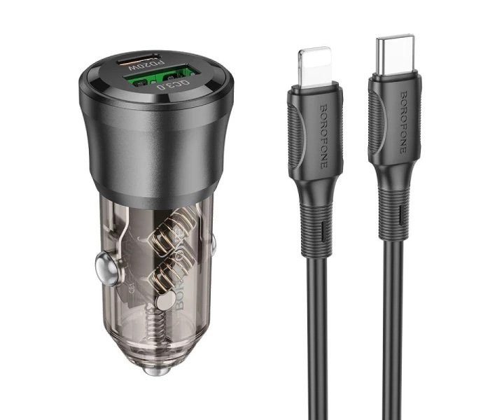 Cargador de Auto BOROFONE BZ25 38W USB-C + USB-A con Cable USB-C a Lightning - Imagen 3