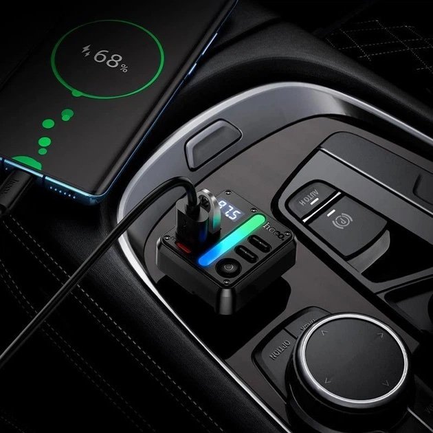 Transmisor FM Bluetooth para Auto HOCO E89 45W USB-C PD 30W + USB-A 15W - Imagen 3