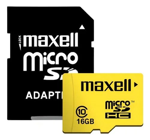Memoria MicroSD Maxell 16GB Clase 10 con Adaptador SD