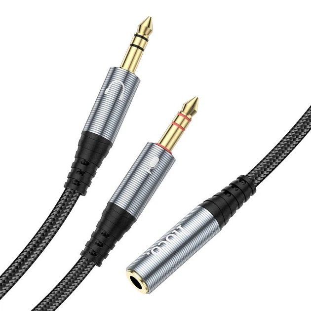 HOCO UPA21 – Adaptador de Audio Jack 3,5 mm Hembra a 2 Macho