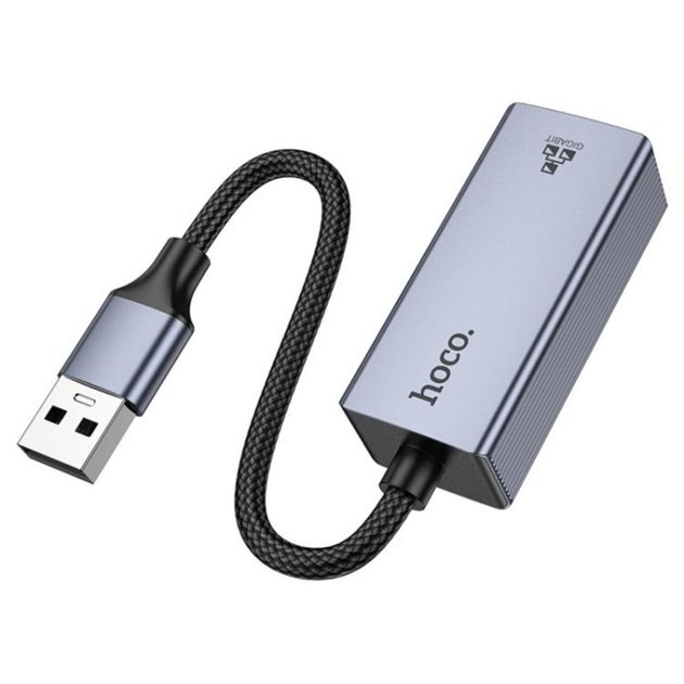 Adaptador Ethernet HOCO UA37 USB-A a RJ45 - Imagen 2