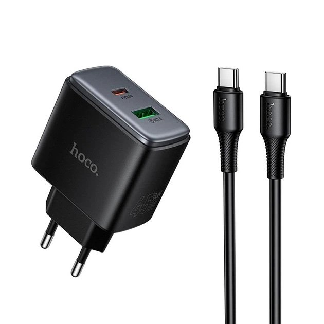 Cargador de Pared HOCO C158A 45W USB-C PD + USB-A Carga Rápida - Imagen 2