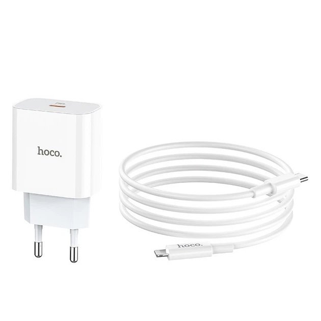 Cargador HOCO C76A Plus 20W USB-C PD con Cable Lightning para iPhone